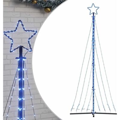 vidaXL LED Kerstboom 187-249cm Blauw - Kerstboom vidaXL LED Kerstboom 187-249cm Blauw - Kerstboom