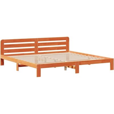 vidaXL Bedframe - Super King - Massief dennenhout - Bruin - 180x200cm vidaXL Bedframe - Super King - Massief dennenhout - Bruin - 180x200cm