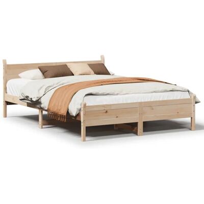 vidaXL Bed Frame Natuurlijk dennenhout 120x190cm - Bedframe vidaXL Bed Frame Natuurlijk dennenhout 120x190cm - Bedframe