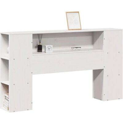 vidaXL Weißer Stauraum-Kopfteil - Kopfteil - 135 cm - Massives Kiefernholz vidaXL Weißer Stauraum-Kopfteil - Kopfteil - 135 cm - Massives Kiefernholz
