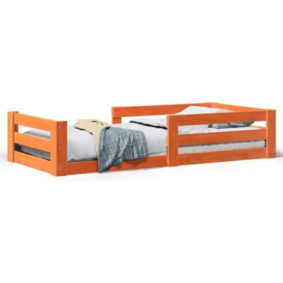 vidaXL Bettgestell - 80x200cm - Massiv Kiefer - Wachsbraun - Ohne Matratze vidaXL Bettgestell - 80x200cm - Massiv Kiefer - Wachsbraun - Ohne Matratze