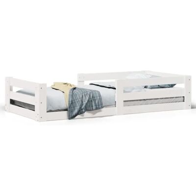 vidaXL White Bed Frame 90x190cm - Solid Pinewood - No Mattress - Single vidaXL White Bed Frame 90x190cm - Solid Pinewood - No Mattress - Single