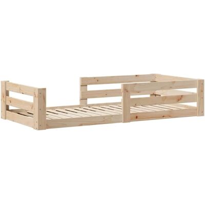 vidaXL Bedframe - Klein enkel bed van massief dennenhout - 75x190 cm vidaXL Bedframe - Klein enkel bed van massief dennenhout - 75x190 cm