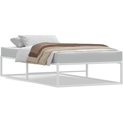 vidaXL Bett Weiss - Metall, Lattenrost, 90x200cm - Bettgestell vidaXL Bett Weiss - Metall, Lattenrost, 90x200cm - Bettgestell