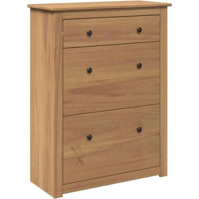Armoire à chaussures Panama en bois massif 80x35x105 cm vidaXL - Publicité Armoire à chaussures Panama en bois massif 80x35x105 cm vidaXL - Publicité