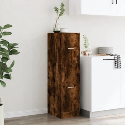 vidaXL Gerookt Eiken 30x41x118 cm Opslagkast - Opbergmeubel vidaXL Gerookt Eiken 30x41x118 cm Opslagkast - Opbergmeubel