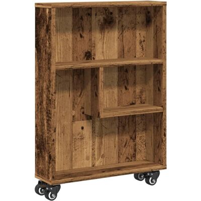 vidaXL Smal opbergwagen - Oud hout - 48x13x68 cm vidaXL Smal opbergwagen - Oud hout - 48x13x68 cm