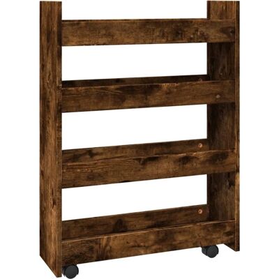vidaXL Storage Trolley - Engineered Wood - 4 Tier - Smoked Oak - Storage vidaXL Storage Trolley - Engineered Wood - 4 Tier - Smoked Oak - Storage