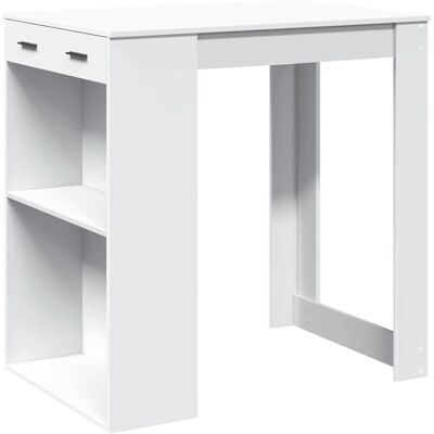 vidaXL Witte Engineering Houten Bar Tafel 102x70x103,5 cm - Keuken/Eetkamer Tafel vidaXL Witte Engineering Houten Bar Tafel 102x70x103,5 cm - Keuken/Eetkamer Tafel