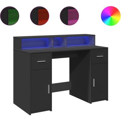 vidaXL 3309412 Zwart LED-bureau - Duurzame werk- & gamingtafel vidaXL 3309412 Zwart LED-bureau - Duurzame werk- & gamingtafel