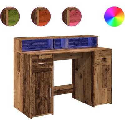 vidaXL 3309418 Altholz LED Schreibtisch - 120x55x91cm vidaXL 3309418 Altholz LED Schreibtisch - 120x55x91cm