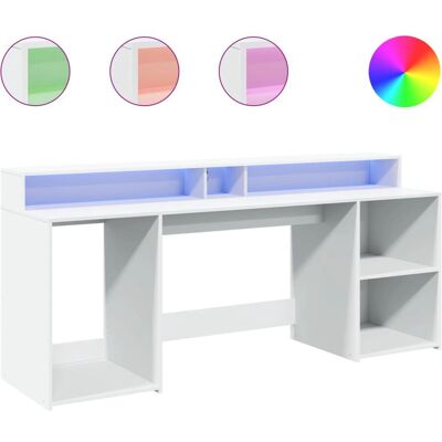 vidaXL 3309438 Weiß LED Schreibtisch - Schreibtisch vidaXL 3309438 Weiß LED Schreibtisch - Schreibtisch
