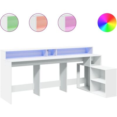 vidaXL Weiß LED-Licht Schreibtisch - Büro & Gaming Tisch vidaXL Weiß LED-Licht Schreibtisch - Büro & Gaming Tisch