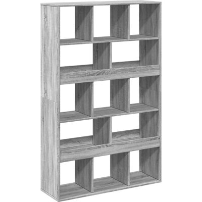 vidaXL Grijze Sonoma Room Divider Boekenrek - 100x33x156.5 cm - Woonkameropslag vidaXL Grijze Sonoma Room Divider Boekenrek - 100x33x156.5 cm - Woonkameropslag