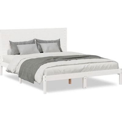 vidaXL 3309302 Bed Frame - Stevig massief dennenhout - Wit vidaXL 3309302 Bed Frame - Stevig massief dennenhout - Wit