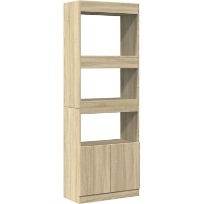 Aparador alto madera de ingeniería roble Sonoma 63x33x180 cm - Estantería Aparador alto madera de ingeniería roble Sonoma 63x33x180 cm - Estantería
