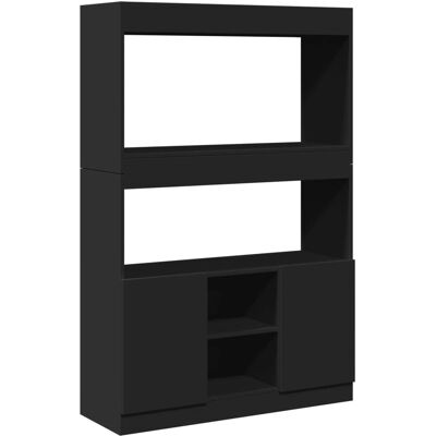 Aparador negro vidaXL 92x33x140 cm Madera de ingeniería - Aparador Aparador negro vidaXL 92x33x140 cm Madera de ingeniería - Aparador