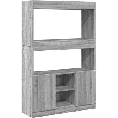 vidaXL Grey Sonoma 92x33x140 cm Engineered Wood Sideboard - Storage Organizer vidaXL Grey Sonoma 92x33x140 cm Engineered Wood Sideboard - Storage Organizer