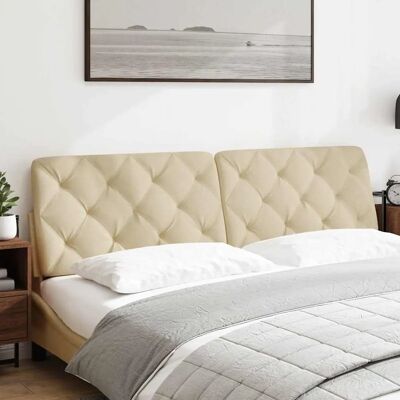 VidaXL Kopfteil Gepolstert Creme Stoff 180 cm VidaXL Kopfteil Gepolstert Creme Stoff 180 cm