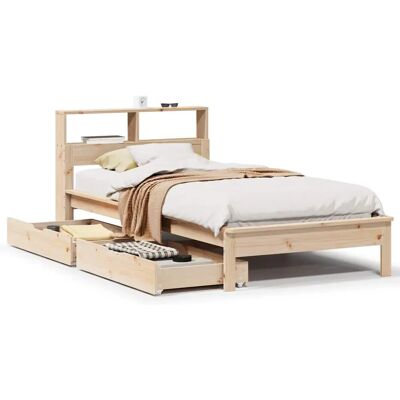 vidaXL 3309830 Bett - Massives Kiefernholz - Platzsparend - Ohne Matratze vidaXL 3309830 Bett - Massives Kiefernholz - Platzsparend - Ohne Matratze