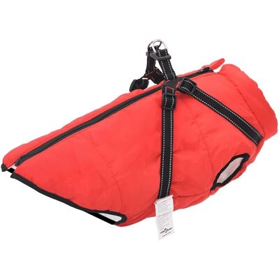 vidaXL Hundemantel mit Geschirr Wasserdicht Reflektierend Rot L68 - Hundemantel vidaXL Hundemantel mit Geschirr Wasserdicht Reflektierend Rot L68 - Hundemantel