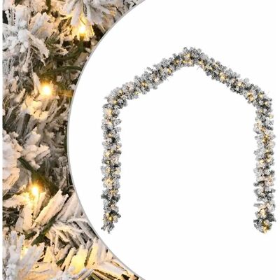 vidaXL Girlanda świąteczna z LED - Wianek świąteczny - PVC zielone vidaXL Girlanda świąteczna z LED - Wianek świąteczny - PVC zielone