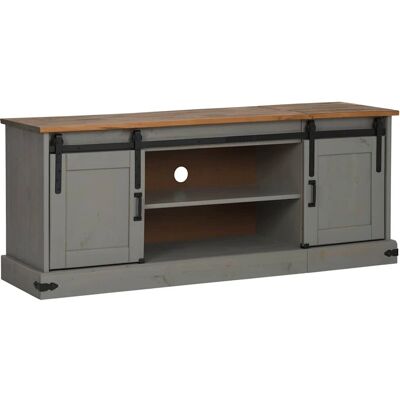 vidaXL HALDEN TV-Schrank - Schiebetüren - Grau - Fernsehmöbel vidaXL HALDEN TV-Schrank - Schiebetüren - Grau - Fernsehmöbel