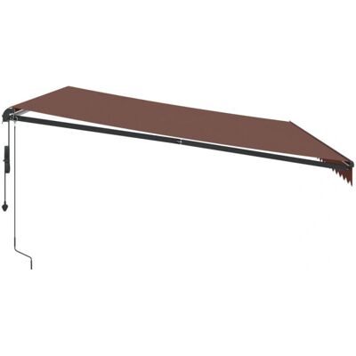 vidaXL Braune Markise mit LED & Windsensor - 500x300cm vidaXL Braune Markise mit LED & Windsensor - 500x300cm