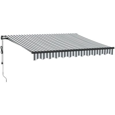 vidaXL Automatische Markise Mit Led & Windsensor Blau Weiß 300x250 cm - Automatische Markise vidaXL Automatische Markise Mit Led & Windsensor Blau Weiß 300x250 cm - Automatische Markise