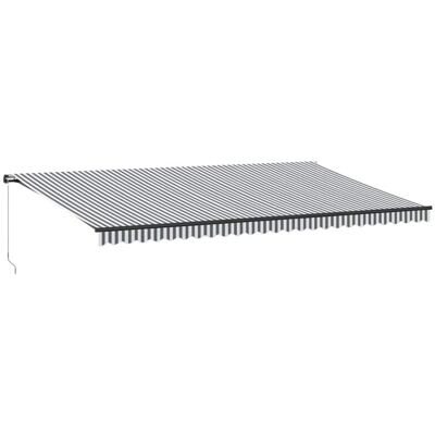 vidaXL Manuelle Markise Mit LEDs Anthrazit & Weiß 600x300 cm - Markise vidaXL Manuelle Markise Mit LEDs Anthrazit & Weiß 600x300 cm - Markise