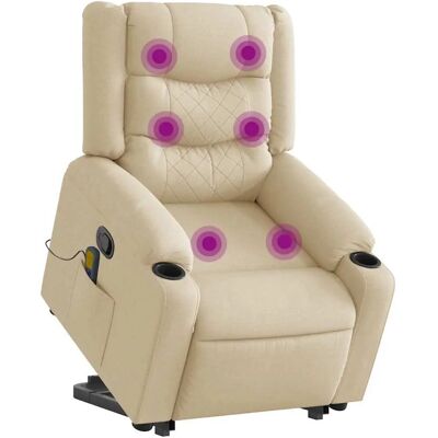 VidaXL Akzentstuhl - Creme - Elektrischer Hebesessel & Massage VidaXL Akzentstuhl - Creme - Elektrischer Hebesessel & Massage