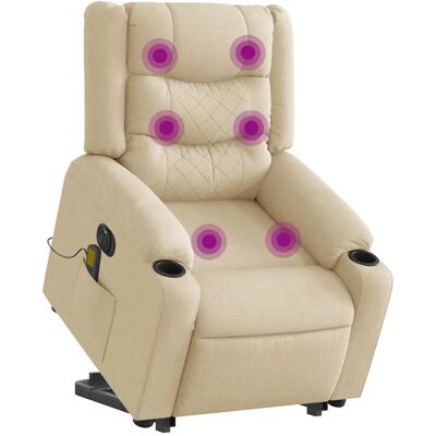 Chaise d'accent VidaXL - Fauteuil électrique avec massage - Crème - Publicité Chaise d'accent VidaXL - Fauteuil électrique avec massage - Crème - Publicité