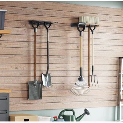vidaXL Étagères de rangement pour outils de jardin en acier noir vidaXL Étagères de rangement pour outils de jardin en acier noir