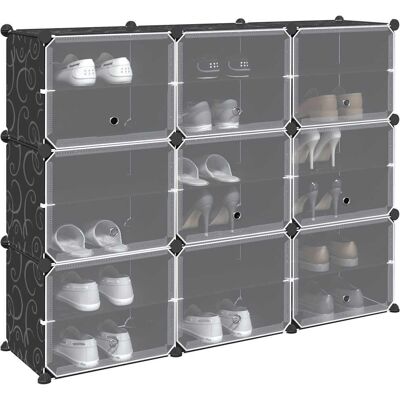 Organisateur de cubes de rangement vidaXL - 9 cubes, portes - Noir - Publicité Organisateur de cubes de rangement vidaXL - 9 cubes, portes - Noir - Publicité