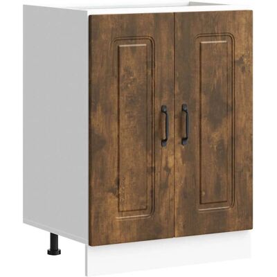 vidaXL Kalmar Chêne Fumé Meuble Sous Lavabo - Armoire de Cuisine - Publicité vidaXL Kalmar Chêne Fumé Meuble Sous Lavabo - Armoire de Cuisine - Publicité