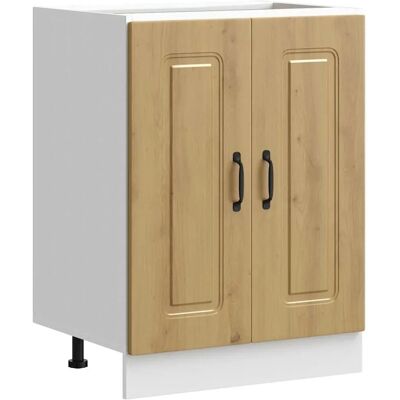 vidaXL Cabinet sous évier Kalmar Chêne Artisanal - Rangement Cuisine vidaXL Cabinet sous évier Kalmar Chêne Artisanal - Rangement Cuisine