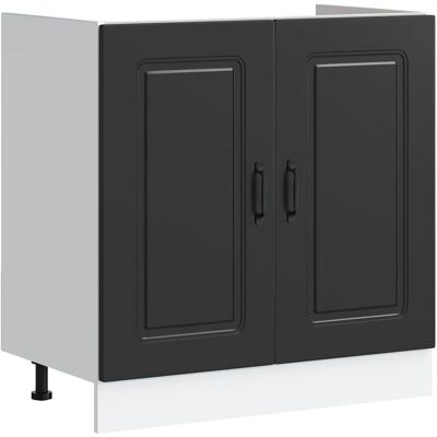 vidaXL Kalmar Schwarzer Spülenunterschrank - Küchenschrank vidaXL Kalmar Schwarzer Spülenunterschrank - Küchenschrank