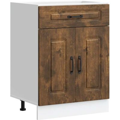 vidaXL Kalmar Mueble bajo de cocina de madera ingeniería roble ahumado - Mueble bajo de cocina vidaXL Kalmar Mueble bajo de cocina de madera ingeniería roble ahumado - Mueble bajo de cocina