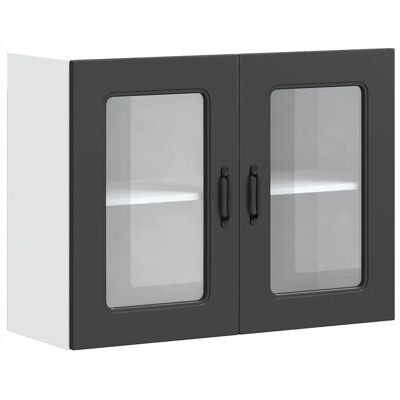 vidaXL 853608 Schwarzer Küchen-Wandschrank mit Glastür - Stauraumschrank vidaXL 853608 Schwarzer Küchen-Wandschrank mit Glastür - Stauraumschrank
