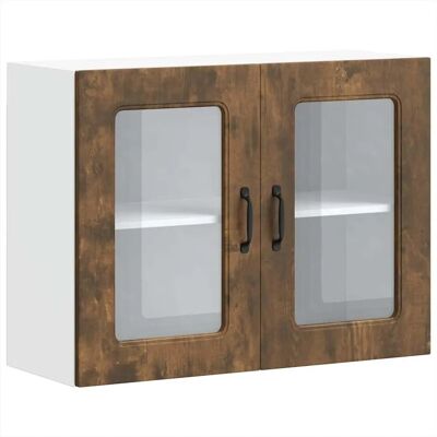 vidaXL Kalmar Smoked Oak Wall Cabinet - Kitchen Storage vidaXL Kalmar Smoked Oak Wall Cabinet - Kitchen Storage
