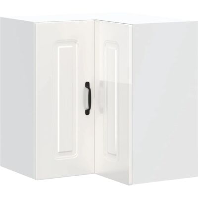 Armoire d'angle murale Kalmar blanc brillant Vidaxl - Rangement cuisine - Publicité Armoire d'angle murale Kalmar blanc brillant Vidaxl - Rangement cuisine - Publicité