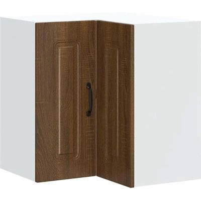 vidaXL Braun Eichen-Optik Holzwerkstoff Eckhängeschrank Kalmar - Küche vidaXL Braun Eichen-Optik Holzwerkstoff Eckhängeschrank Kalmar - Küche