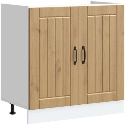 vidaXL Meuble sous-évier - Chêne artisanal - 80x46x81.5 cm - Publicité vidaXL Meuble sous-évier - Chêne artisanal - 80x46x81.5 cm - Publicité