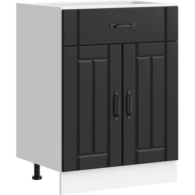 vidaXL Küchen-Unterschrank Schwarz - Platzsparend & Robust vidaXL Küchen-Unterschrank Schwarz - Platzsparend & Robust