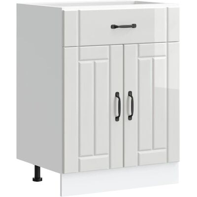 vidaXL Kitchen Base Cabinet Lucca White High Gloss - Kitchen Cabinet vidaXL Kitchen Base Cabinet Lucca White High Gloss - Kitchen Cabinet