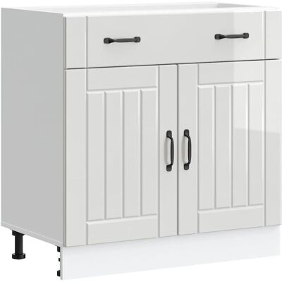 vidaXL Hochglanz-Küchen-Unterschrank Weiß - Stauraum & Robustes Material vidaXL Hochglanz-Küchen-Unterschrank Weiß - Stauraum & Robustes Material
