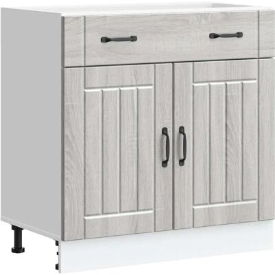 vidaXL Kitchen Base Cabinet Lucca - Durable Gray Wood - Kitchen Furniture vidaXL Kitchen Base Cabinet Lucca - Durable Gray Wood - Kitchen Furniture