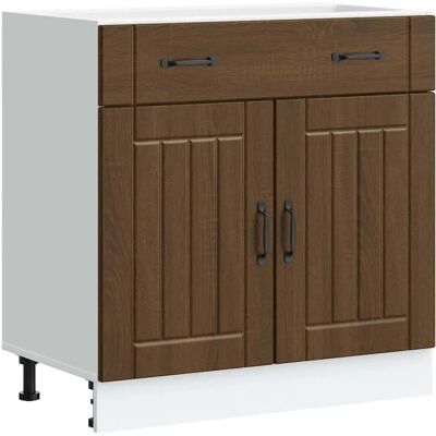 vidaXL Keuken Onderkast Lucca Bruin - Keukenkast vidaXL Keuken Onderkast Lucca Bruin - Keukenkast