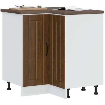 vidaXL Regal, Küchen-Eckunterschrank Lucca Braun Eichen-Optik Holzwerkstoff vidaXL Regal, Küchen-Eckunterschrank Lucca Braun Eichen-Optik Holzwerkstoff