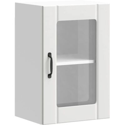 vidaXL White Kitchen Wall Cabinet with Glass Door - Kitchen Storage Furniture vidaXL White Kitchen Wall Cabinet with Glass Door - Kitchen Storage Furniture